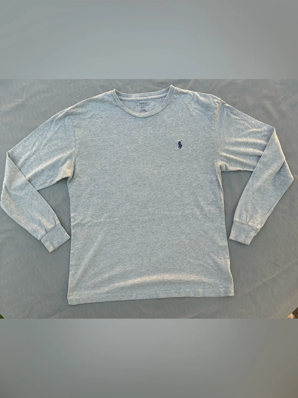 Polo by Ralph Lauren Light Gray Long Sleeve Crewneck Shirt with Navy Pony